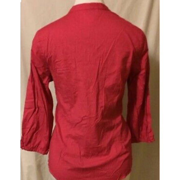 Talbots Stretch medium pink peasant blouse - Picture 5 of 8